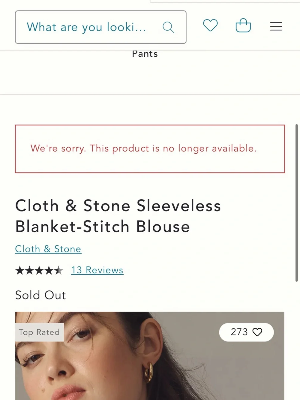 Cloth & Stone Sleeveless Blanket Stitch Blouse Large